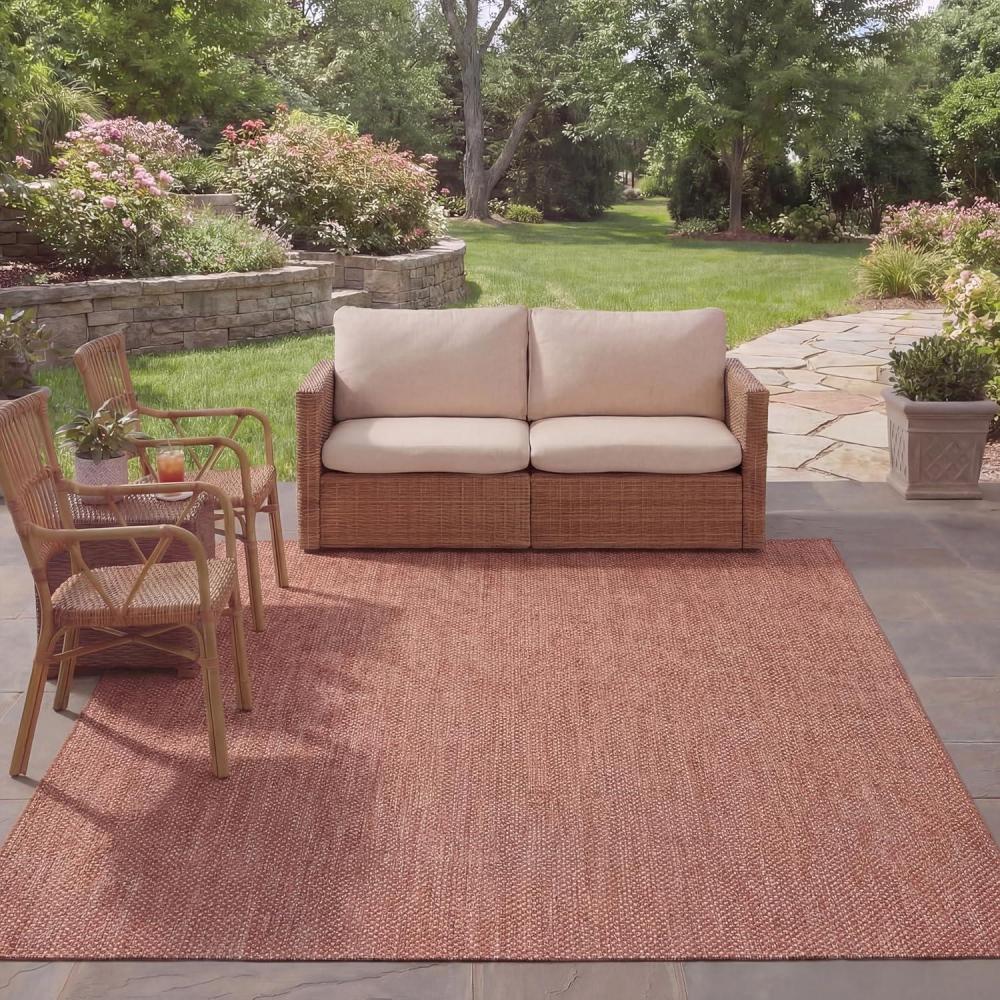 image:imageSAFAVIEH Washable Rug Outdoor Courtyard Collection 8 x 10 Red amp Beige NonShedding amp Easy Cleaning Ideal for Patio Backyard Mudroom CYS8521365