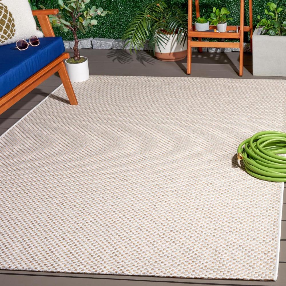 image:imageSAFAVIEH Washable Rug Outdoor Sisal AllWeather Collection 9 x 12 Ivory NonShedding amp Easy to Clean Ideal for Patio Backyard Mudroom SAW640AIvoryNatural