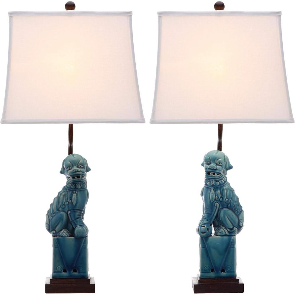 image:imageSafavieh Lighting Collection Foo Dog Blue Table Lamp Set of 2Blue Set of 2