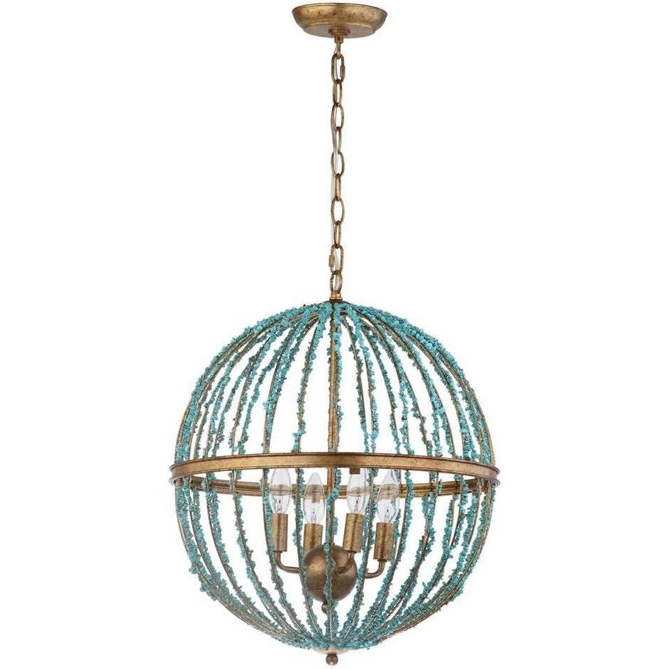 image:imageSafavieh Lighting Collection Lalita Cage Blue Chandelier