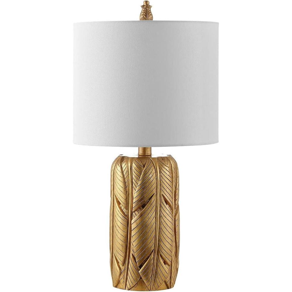 image:imageSafavieh Lighting Collection Wilsa Gold Leaf 23inch Bedroom Living Room Home Office Desk Nightstand Table Lamp LED Bulb Included