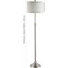SAFAVIEH FLL4052A Lighting Leeland Adjustable Brush Nickel (LED Bulb Included) Floor Lamp