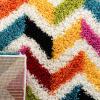 SAFAVIEH Kids Shag Collection Accent Rug – 3′ x 5′, Ivory & Multi, Rainbow Design, Non-Shedding & Easy Care, 2-inch Thick Ideal for High Traffic Areas in Entryway, Living Room, Bedroom (SGK565A)