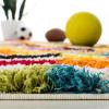 SAFAVIEH Kids Shag Collection Accent Rug – 3′ x 5′, Ivory & Multi, Rainbow Design, Non-Shedding & Easy Care, 2-inch Thick Ideal for High Traffic Areas in Entryway, Living Room, Bedroom (SGK565A)