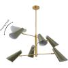 SAFAVIEH Lighting – Atena 6-Light Chandelier – Brass & Green Adjustable Pivoting Heads – 39-Inch Wide Modern Ceiling Fixture for Dining Room, Foyer (CHA4082A)(Brass/Green)
