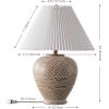 SAFAVIEH Lighting – Claude 22-Inch Table Lamp – Brown & White Abstract Design with Pleated Shade – Ideal for Living Room, Bedroom, Nightstand, Reading Nook, LED Bulb Included (TBL4688A)(Brown)