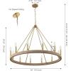 SAFAVIEH Lighting – Enya 12-Light Chandelier – Natural & Gold with Woven Rattan Shade – 36-Inch Wide Modern Ceiling Fixture for Dining Room, Foyer (CHA4084A)(Natural/Gold)