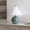SAFAVIEH Lighting – Giana 17.5-Inch Round Table Lamp – Blue Ceramic – Ideal for Living Room, Bedroom, Nightstand, Reading Nook, LED Bulb Included (TBL4695A)(Blue)
