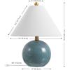SAFAVIEH Lighting – Giana 17.5-Inch Round Table Lamp – Blue Ceramic – Ideal for Living Room, Bedroom, Nightstand, Reading Nook, LED Bulb Included (TBL4695A)(Blue)