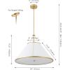 SAFAVIEH Lighting – Lainey Pendant Hanging Light Fixture – White & Gold Iron – Ideal for Kitchen Island, Dining Room, LED Bulbs Included (PND4219A)(White/Gold)