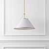 SAFAVIEH Lighting – Lainey Pendant Hanging Light Fixture – White & Gold Iron – Ideal for Kitchen Island, Dining Room, LED Bulbs Included (PND4219A)(White/Gold)