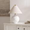 SAFAVIEH Lighting – Leanni 22-Inch Table Lamp – White Resin & Oatmeal Shade – Ideal for Living Room, Bedroom, Nightstand, Reading Nook, LED Bulb Included (TBL4680A)(White)