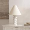 SAFAVIEH Lighting – Luana 24-Inch Table Lamp – White Resin & Oatmeal Shade – Ideal for Living Room, Bedroom, Nightstand, Reading Nook, LED Bulb Included (TBL4681A)(White)