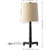 SAFAVIEH Lighting – Soline 24-Inch Table Lamp – Black Iron & Natural Shade – Ideal for Living Room, Bedroom, Nightstand, Reading Nook, LED Bulb Included (TBL4667A)(Black/Natural)