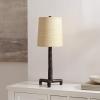 SAFAVIEH Lighting – Soline 24-Inch Table Lamp – Black Iron & Natural Shade – Ideal for Living Room, Bedroom, Nightstand, Reading Nook, LED Bulb Included (TBL4667A)(Black/Natural)
