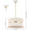 SAFAVIEH Lighting Collection – Alma Bleached Natural Rattan & Brass Gold 4-Light Adjustable Chandelier, Contemporary Glam Hanging Ceiling Fixture with LED Bulbs Included (CHA4037A)