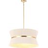 SAFAVIEH Lighting Collection – Alma Bleached Natural Rattan & Brass Gold 4-Light Adjustable Chandelier, Contemporary Glam Hanging Ceiling Fixture with LED Bulbs Included (CHA4037A)