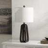 SAFAVIEH Lighting Collection – Anine Black Resin Table Lamp, 26″ Decorative Accent Light with Fabric Shade, E26 Bulb Compatible (TBL4654A)(Black)