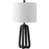 SAFAVIEH Lighting Collection – Anine Black Resin Table Lamp, 26″ Decorative Accent Light with Fabric Shade, E26 Bulb Compatible (TBL4654A)(Black)