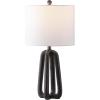 SAFAVIEH Lighting Collection – Anine Black Resin Table Lamp, 26″ Decorative Accent Light with Fabric Shade, E26 Bulb Compatible (TBL4654A)(Black)