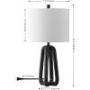 SAFAVIEH Lighting Collection – Anine Black Resin Table Lamp, 26″ Decorative Accent Light with Fabric Shade, E26 Bulb Compatible (TBL4654A)(Black)