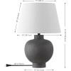 SAFAVIEH Lighting Collection – Benita Brushed Grey Resin Table Lamp with Fabric Shade, 22″ Modern Bedside or Living Room Light, E26 Bulb Compatible (TBL4651A)(Gray)