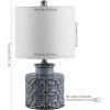 SAFAVIEH Lighting Collection – Bijou Blue Ceramic Table Lamp, Modern Contemporary Knot & Coin Design, LED Bulb Included (TBL4267A)