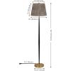SAFAVIEH Lighting Collection – Carlyle Black & Brass Metal Floor Lamp, 66-Inch Tall Modern Standing Lamp with Patterned Fabric Shade & Rotary Switch (FLL4147A)(Black/Brass)