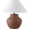 SAFAVIEH Lighting Collection – Clay Brown Resin Table Lamp, 22″ Decorative Accent Light with Fabric Shade, E26 Bulb Compatible (TBL4656A)(Brown)