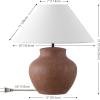SAFAVIEH Lighting Collection – Clay Brown Resin Table Lamp, 22″ Decorative Accent Light with Fabric Shade, E26 Bulb Compatible (TBL4656A)(Brown)