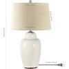 SAFAVIEH Lighting Collection – Emerly Blue Ceramic Table Lamp, 26″ Decorative Accent Light with Fabric Shade, E26 Bulb Included (TBL4398A)(Blue)