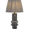 SAFAVIEH Lighting Collection – Emina Grey Marble Table Lamp, 22″ Modern Accent Light with Fabric Shade, E26 Bulb Compatible (TBL2018A)(Grey Marble)
