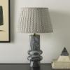 SAFAVIEH Lighting Collection – Emina Grey Marble Table Lamp, 22″ Modern Accent Light with Fabric Shade, E26 Bulb Compatible (TBL2018A)(Grey Marble)