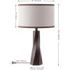 SAFAVIEH Lighting Collection – Enza Walnut 24 Inch Resin Table Lamp with Drum Shade, Contemporary Accent Lighting, Bulb Included (TBL4669A)(Walnut)