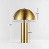 SAFAVIEH Lighting Collection – Iria Gold Dome Mushroom Table Lamp, Modern Metal Accent Lighting with LED Bulb Included, 21-Inch Tall (TBL4319A)