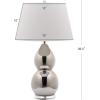SAFAVIEH Lighting Collection – Jill 27″ Double Gourd Ceramic Table Lamp, Yellow with White Shade (LIT4093H)(Silver – Set of 2)