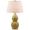 SAFAVIEH Lighting Collection – Jill 27″ Double Gourd Ceramic Table Lamp, Yellow with White Shade (LIT4093H)(Yellow)