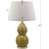 SAFAVIEH Lighting Collection – Jill 27″ Double Gourd Ceramic Table Lamp, Yellow with White Shade (LIT4093H)(Yellow)