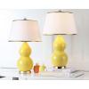 SAFAVIEH Lighting Collection – Jill 27″ Double Gourd Ceramic Table Lamp, Yellow with White Shade (LIT4093H)(Yellow)
