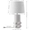 SAFAVIEH Lighting Collection – Joss White 19 Inch Ceramic Table Lamp with Textured Fabric Shade, Modern Accent Lighting, Bulb Included (TBL4686A)(White)