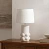 SAFAVIEH Lighting Collection – Joss White 19 Inch Ceramic Table Lamp with Textured Fabric Shade, Modern Accent Lighting, Bulb Included (TBL4686A)(White)