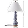 SAFAVIEH Lighting Collection – Juniper Blue & White Ceramic Table Lamp, 32″ Decorative Accent Light with Fabric Shade, E26 Bulb Compatible (TBL4658A)(White/Blue)