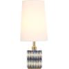 SAFAVIEH Lighting Collection – Kye Blue & White Resin Table Lamp, 24″ Modern Accent Light with Fabric Shade, E26 Bulb Compatible (TBL2025A)(Blue/White)