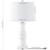 SAFAVIEH Lighting Collection – Lamber Ivory Ceramic Table Lamp, 26″ Decorative Accent Light with Fabric Shade, E26 Bulb Included (TBL4418A)(Ivory)