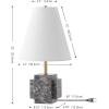 SAFAVIEH Lighting Collection – Maia Grey 22 Inch Marble Table Lamp with Tapered Fabric Shade, Modern Sculptural Accent Lighting, Bulb Included (TBL4692A)(Gray)