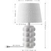 SAFAVIEH Lighting Collection – Milou White 18 Inch Ceramic Table Lamp with Textured Fabric Shade, Modern Accent Lighting, Bulb Included (TBL4685A)(White)