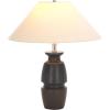 SAFAVIEH Lighting Collection – Nakia Wood Table Lamp, 22″ Decorative Accent Light with Fabric Shade, E26 Bulb Compatible (TBL2028A)(Dark Green)