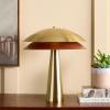 SAFAVIEH Lighting Collection – Rafaela Brass Metal Table Lamp, 18″ Modern Accent Light with Double Dome Shade, G9 Bulb Compatible (TBL2033A)(Brass)