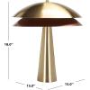 SAFAVIEH Lighting Collection – Rafaela Brass Metal Table Lamp, 18″ Modern Accent Light with Double Dome Shade, G9 Bulb Compatible (TBL2033A)(Brass)