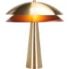 SAFAVIEH Lighting Collection – Rafaela Brass Metal Table Lamp, 18″ Modern Accent Light with Double Dome Shade, G9 Bulb Compatible (TBL2033A)(Brass)